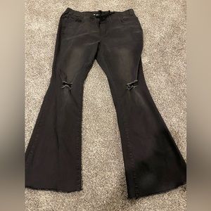 YMI distressed black flares 2X